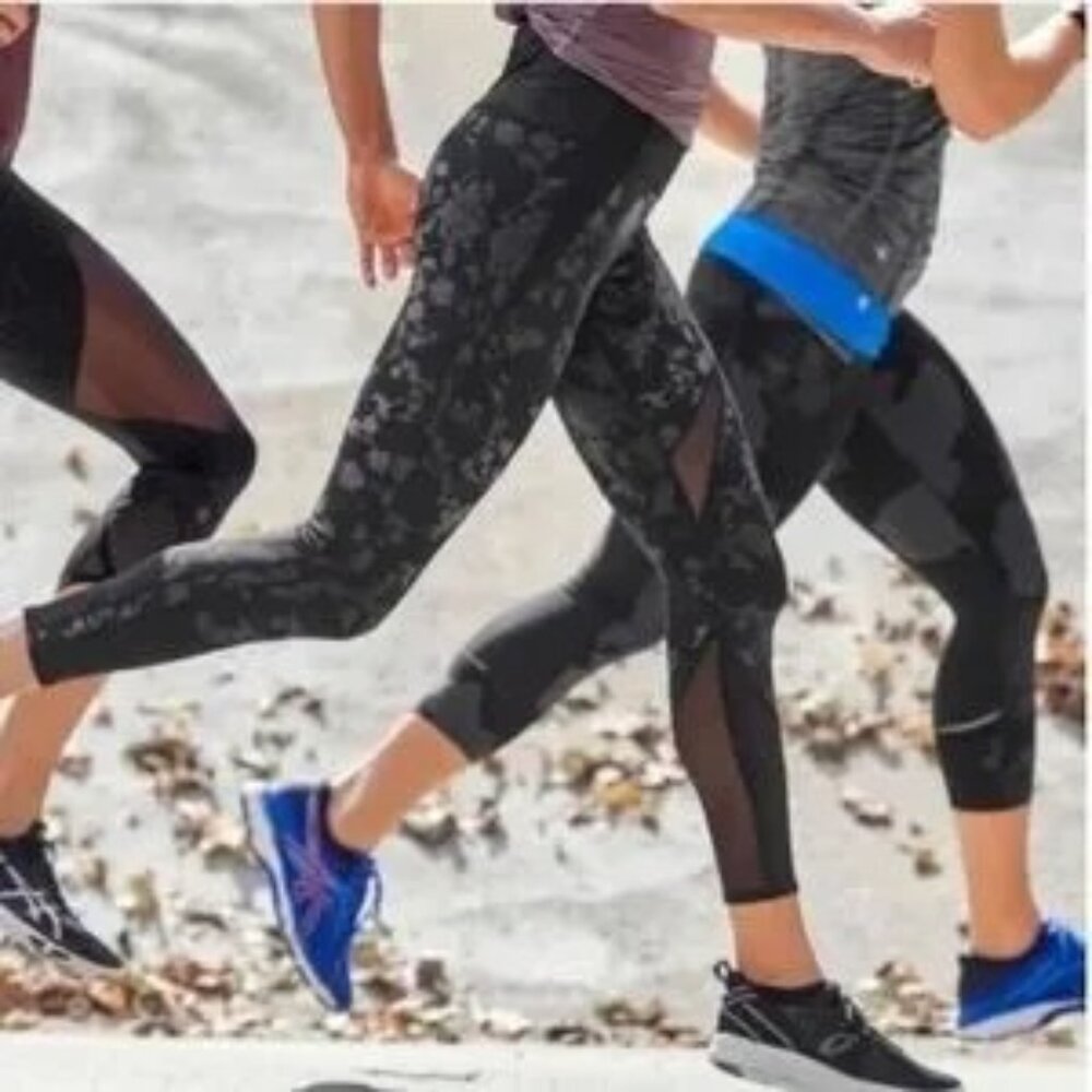 Athleta Moonlight Precision 7/8 Tight Black Floral Size XL